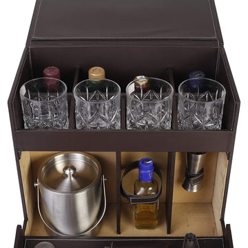 Premium Vegan Leather Portable Bar set