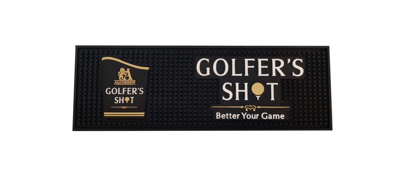 Golfer Shot Bar Mat - 18X6″