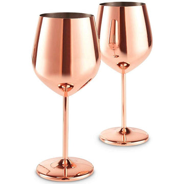 Copper Platted SS Wine Glass - Set of 2 pcs