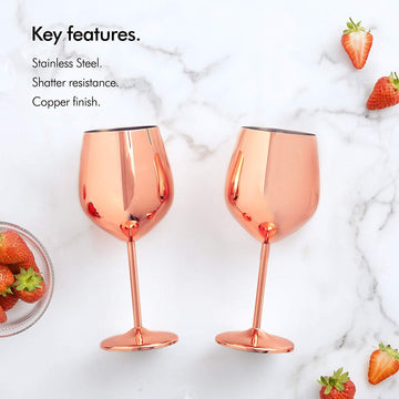 Copper Platted Wine Glasses - Set of 4 pcs