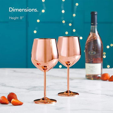 Copper Platted SS Wine Glass - Set of 2 pcs
